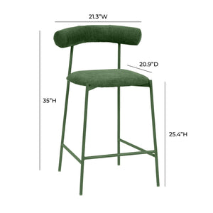 TOV Furniture Liliana Performance Velvet Stool - Modern Glamour for Kitchen and Bar with Durable Comfort & Style Forest Green / Counter Height TOV-D68769