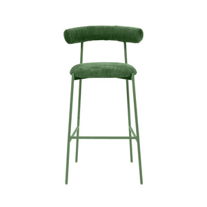 TOV Furniture Liliana Performance Velvet Stool - Modern Glamour for Kitchen and Bar with Durable Comfort & Style Forest Green / Bar Height TOV-D68770