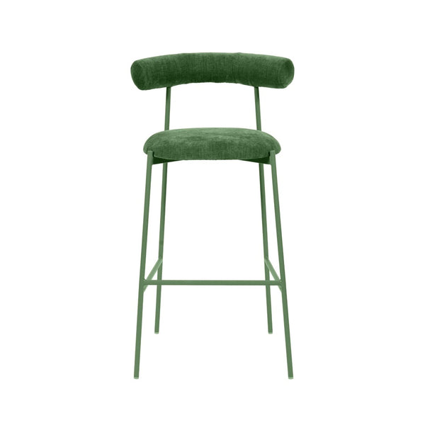 TOV Furniture Liliana Performance Velvet Stool - Modern Glamour for Kitchen and Bar with Durable Comfort & Style Forest Green / Bar Height TOV-D68770
