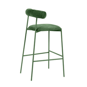 TOV Furniture Liliana Performance Velvet Stool - Modern Glamour for Kitchen and Bar with Durable Comfort & Style Forest Green / Bar Height TOV-D68770