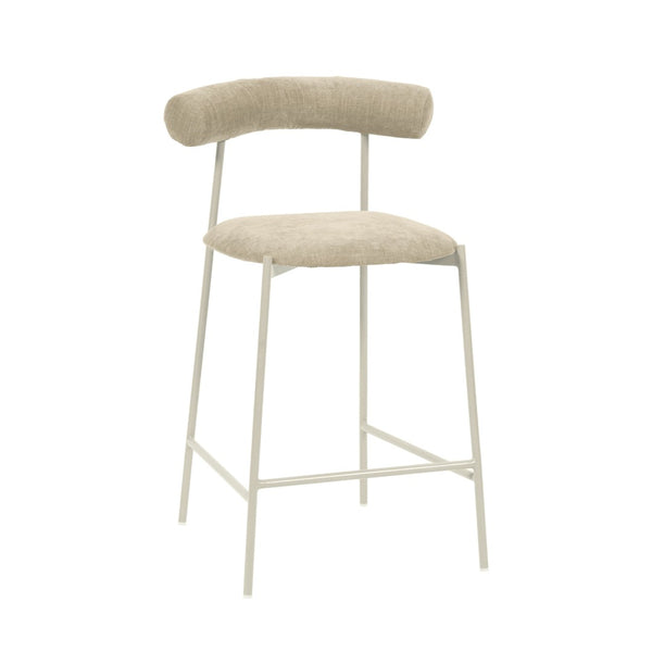 TOV Furniture Liliana Performance Velvet Stool - Modern Glamour for Kitchen and Bar with Durable Comfort & Style Taupe / Counter Height TOV-D68771