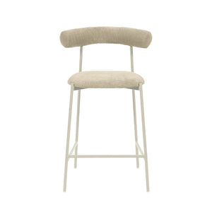 TOV Furniture Liliana Performance Velvet Stool - Modern Glamour for Kitchen and Bar with Durable Comfort & Style Taupe / Counter Height TOV-D68771