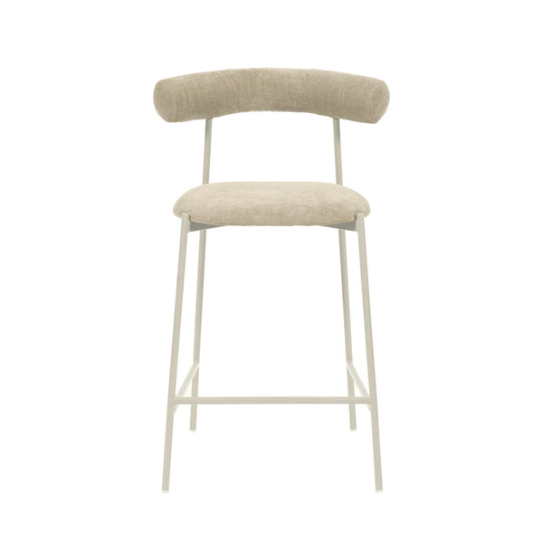TOV Furniture Liliana Performance Velvet Stool - Modern Glamour for Kitchen and Bar with Durable Comfort & Style Taupe / Counter Height TOV-D68771