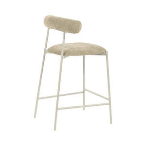 TOV Furniture Liliana Performance Velvet Stool - Modern Glamour for Kitchen and Bar with Durable Comfort & Style Taupe / Counter Height TOV-D68771
