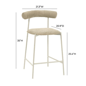 TOV Furniture Liliana Performance Velvet Stool - Modern Glamour for Kitchen and Bar with Durable Comfort & Style Taupe / Counter Height TOV-D68771