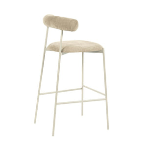 TOV Furniture Liliana Performance Velvet Stool - Modern Glamour for Kitchen and Bar with Durable Comfort & Style Taupe / Bar Height TOV-D68772