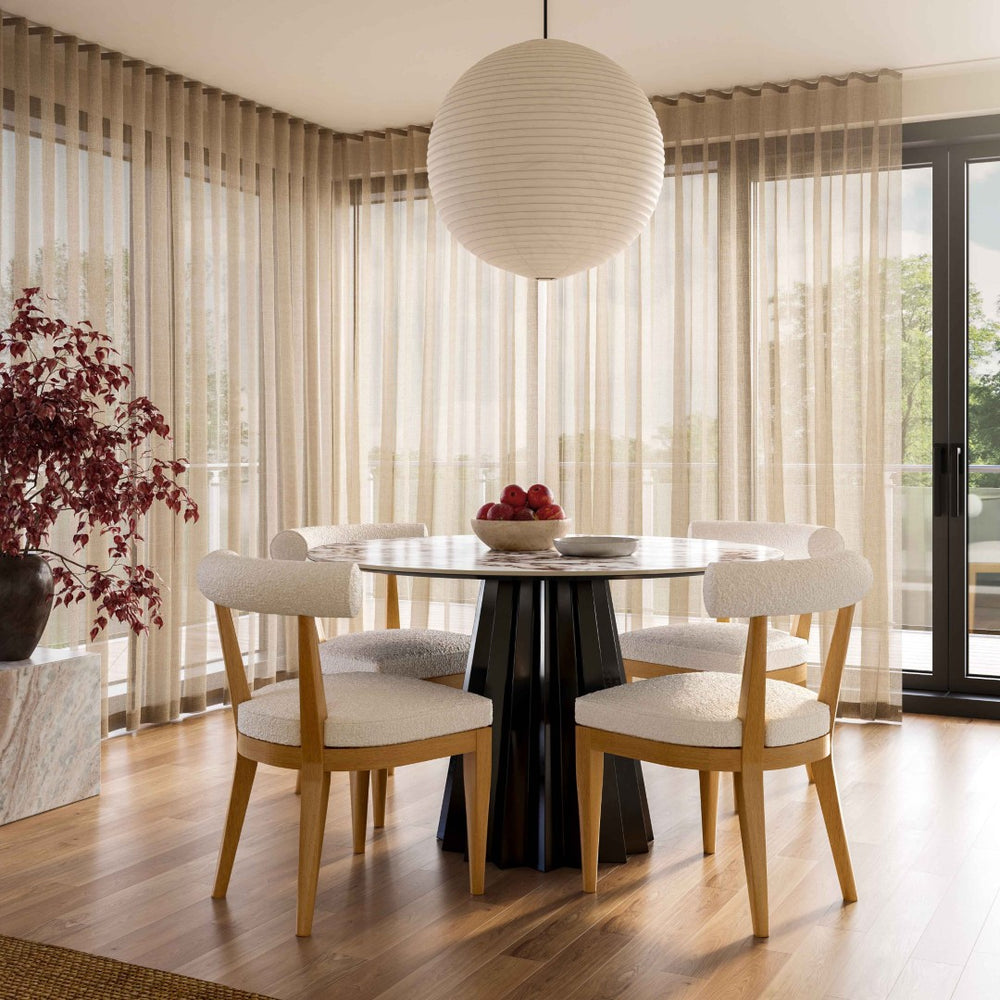 TOV Furniture Palla Performance Boucle Dining Chair - Modern Comfort with Durable Upholstery for Everyday Elegance Cream TOV-D68817