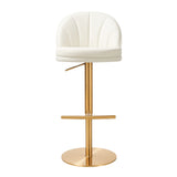 Venus Cream and Gold Adjustable Swivel Stool TOV-D68827 TOV Furniture