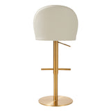 Venus Cream and Gold Adjustable Swivel Stool TOV-D68827 TOV Furniture