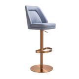 Maven Lavender Mist and Rose Gold Adjustable Swivel Stool TOV-D68828 TOV Furniture