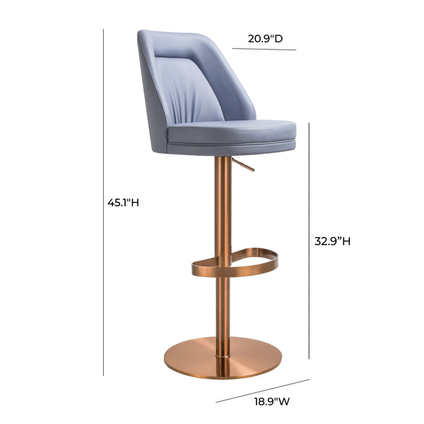 Maven Lavender Mist and Rose Gold Adjustable Swivel Stool TOV-D68828 TOV Furniture