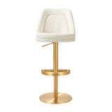 Maven Cream and Gold Adjustable Swivel Stool TOV-D68829 TOV Furniture