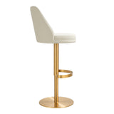 Maven Cream and Gold Adjustable Swivel Stool TOV-D68829 TOV Furniture