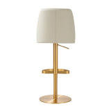 Maven Cream and Gold Adjustable Swivel Stool TOV-D68829 TOV Furniture