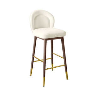 TOV Furniture Hailey Velvet Stool - Luxurious Mid-Century Design with Brass Accents for Chic Home Elegance Cream / Bar Height TOV-D68843
