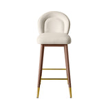 Hailey Cream Velvet Barstool TOV-D68843 TOV Furniture