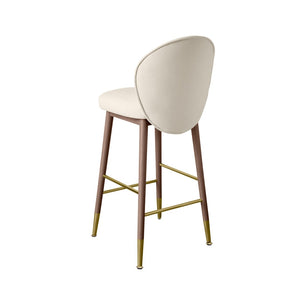 TOV Furniture Hailey Velvet Stool - Luxurious Mid-Century Design with Brass Accents for Chic Home Elegance Cream / Bar Height TOV-D68843