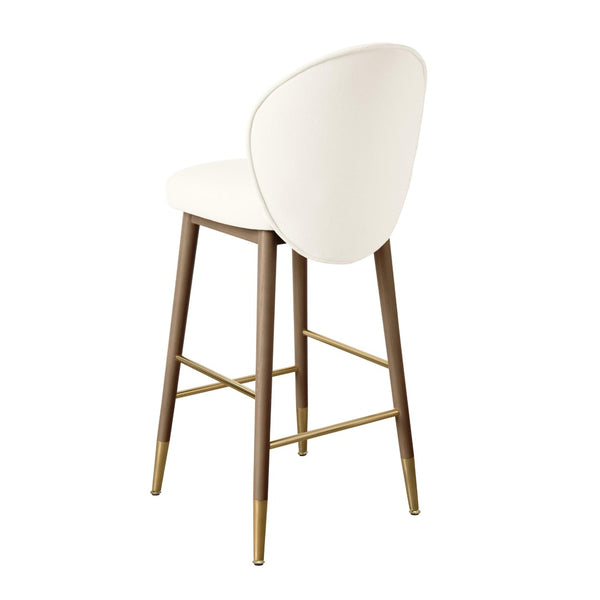 TOV Furniture Hailey Velvet Stool - Luxurious Mid-Century Design with Brass Accents for Chic Home Elegance Cream / Counter Height TOV-D68844