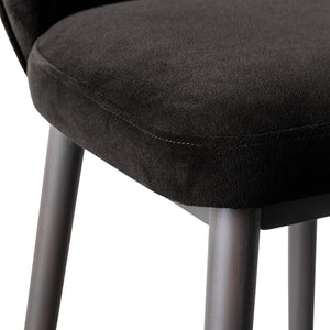 TOV Furniture Hailey Velvet Stool - Luxurious Mid-Century Design with Brass Accents for Chic Home Elegance Charcoal / Bar Height TOV-D68845