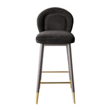 Hailey Charcoal Grey Velvet Counter Stool TOV-D68846 TOV Furniture