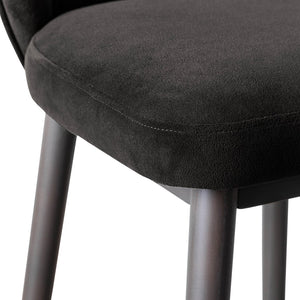 TOV Furniture Hailey Velvet Stool - Luxurious Mid-Century Design with Brass Accents for Chic Home Elegance Charcoal / Counter Height TOV-D68846