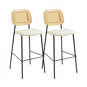TOV Furniture Anais Natural Rattan Counter Stools - Set of 2, Nordic Minimalist Design for Stylish Kitchen Seating TOV-D68875