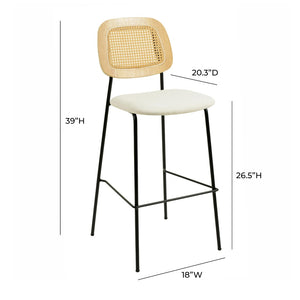 TOV Furniture Anais Natural Rattan Counter Stools - Set of 2, Nordic Minimalist Design for Stylish Kitchen Seating TOV-D68875