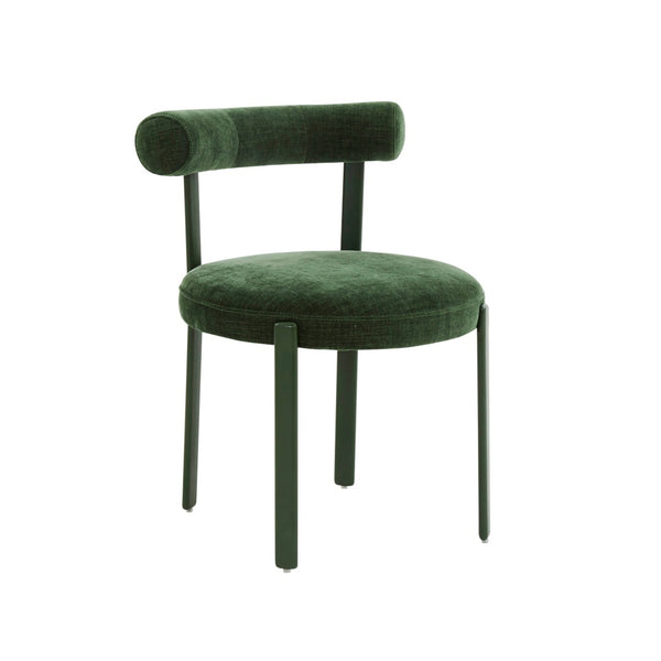 TOV Furniture Margaret Performance Chenille Bolster Back Dining Chair for Contemporary Comfort and Style Green TOV-D68910