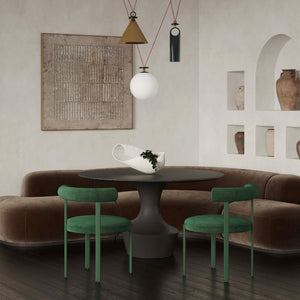 TOV Furniture Margaret Performance Chenille Bolster Back Dining Chair for Contemporary Comfort and Style Green TOV-D68910