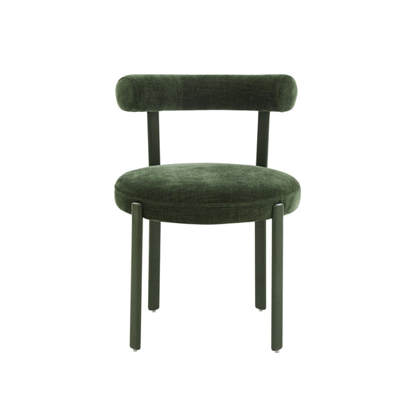 TOV Furniture Margaret Performance Chenille Bolster Back Dining Chair for Contemporary Comfort and Style Green TOV-D68910