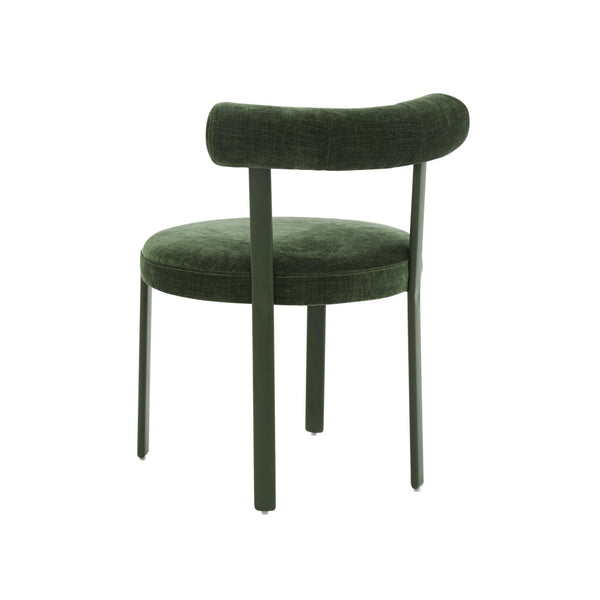 TOV Furniture Margaret Performance Chenille Bolster Back Dining Chair for Contemporary Comfort and Style Green TOV-D68910