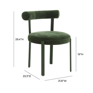 Margaret Forest Green Performance Chenille Bolster Back Dining Chair TOV-D68910 TOV Furniture