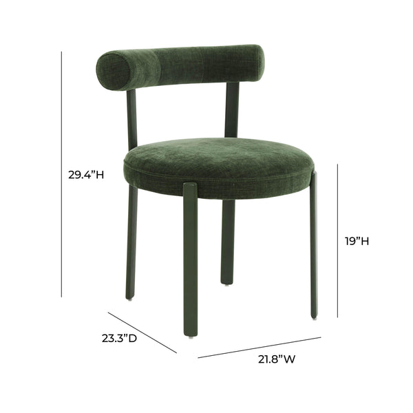Margaret Forest Green Performance Chenille Bolster Back Dining Chair TOV-D68910 TOV Furniture
