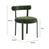 Margaret Forest Green Performance Chenille Bolster Back Dining Chair TOV-D68910 TOV Furniture