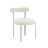 Margaret Cream Performance Chenille Bolster Back Dining Chair TOV-D68911 TOV Furniture