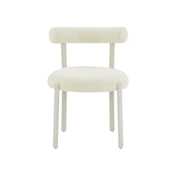 TOV Furniture Margaret Performance Chenille Bolster Back Dining Chair for Contemporary Comfort and Style Cream TOV-D68911