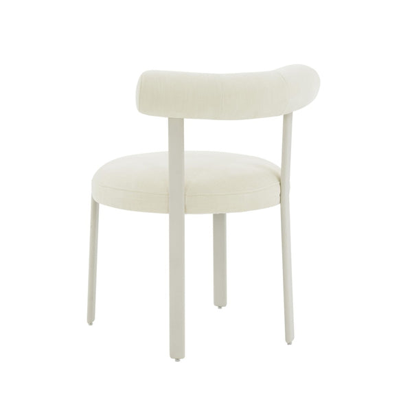 TOV Furniture Margaret Performance Chenille Bolster Back Dining Chair for Contemporary Comfort and Style Cream TOV-D68911