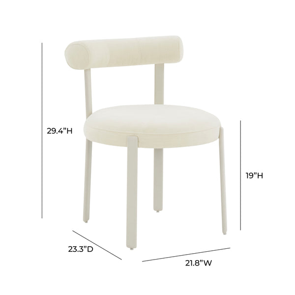 Margaret Cream Performance Chenille Bolster Back Dining Chair TOV-D68911 TOV Furniture