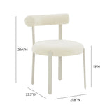 Margaret Cream Performance Chenille Bolster Back Dining Chair TOV-D68911 TOV Furniture