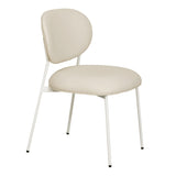 McKenzie Cream Vegan Leather Stackable Dining Chair with Cream Legs - Set of 2 TOV-D68936 TOV Furniture