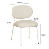 McKenzie Cream Vegan Leather Stackable Dining Chair with Cream Legs - Set of 2 TOV-D68936 TOV Furniture