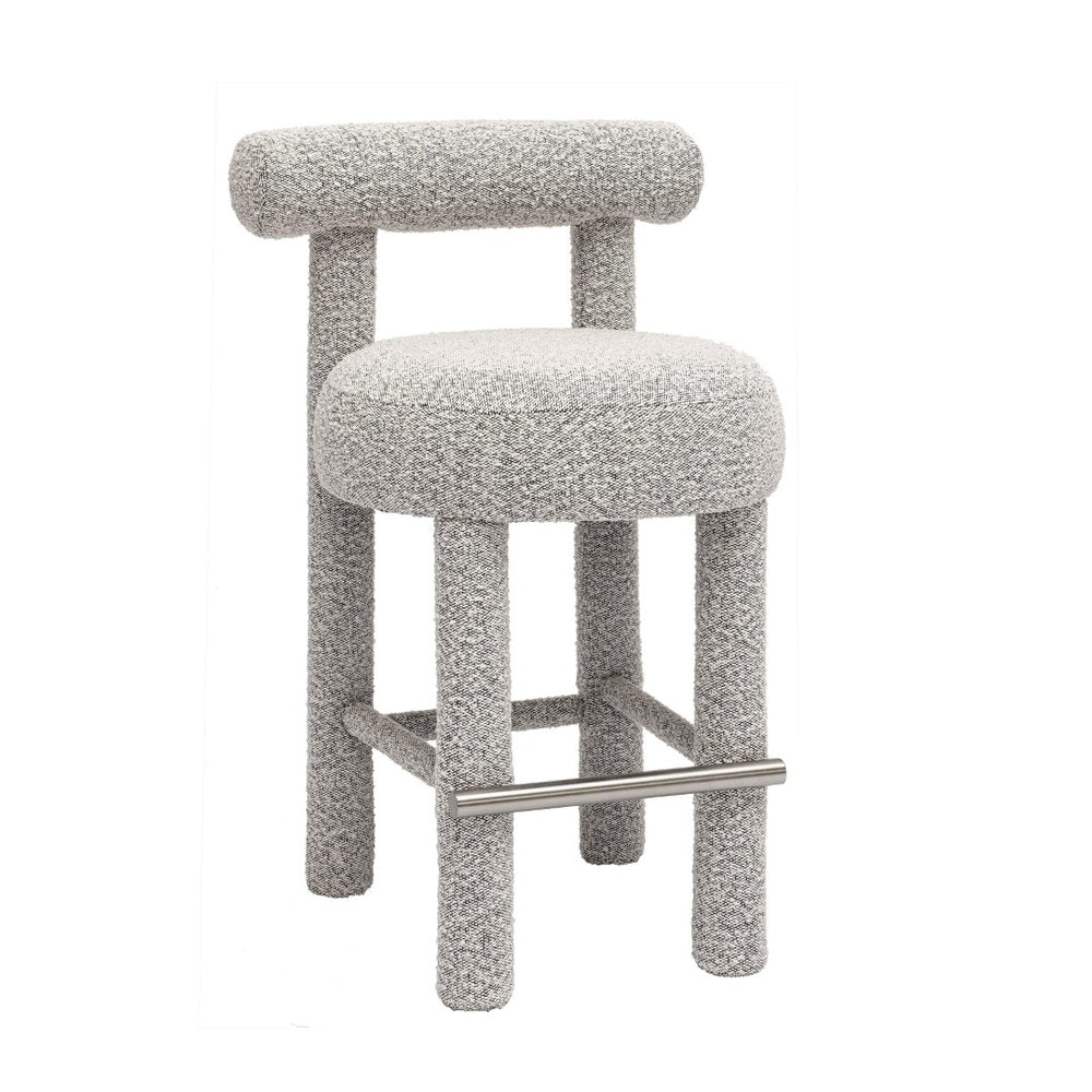 TOV Furniture Carmel Counter Stool - Modern Black & White Boucle Design for Stylish Comfort in Your Kitchen or Bar TOV-D68982