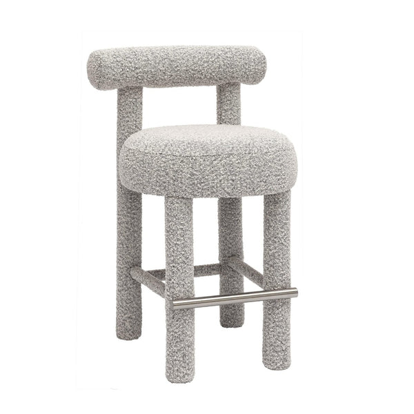 TOV Furniture Carmel Counter Stool - Modern Black & White Boucle Design for Stylish Comfort in Your Kitchen or Bar TOV-D68982