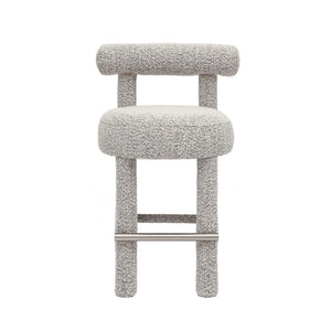 TOV Furniture Carmel Counter Stool - Modern Black & White Boucle Design for Stylish Comfort in Your Kitchen or Bar TOV-D68982