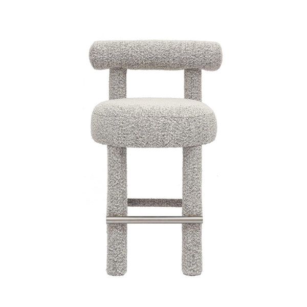 TOV Furniture Carmel Counter Stool - Modern Black & White Boucle Design for Stylish Comfort in Your Kitchen or Bar TOV-D68982