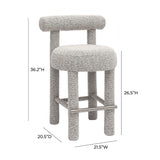 Carmel Black & White Performance Boucle Counter Stool TOV-D68982 TOV Furniture