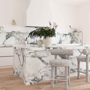 TOV Furniture Carmel Counter Stool - Modern Black & White Boucle Design for Stylish Comfort in Your Kitchen or Bar TOV-D68982