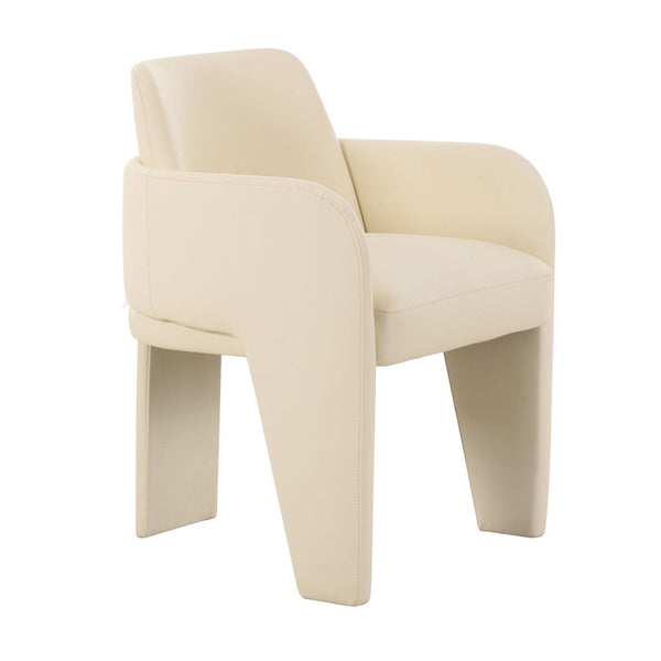TOV Furniture Leo Performance Vegan Leather Dining Chair - Luxurious, Easy-Clean Seating with Retro Flair & Durability Cream TOV-D68992