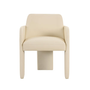 TOV Furniture Leo Performance Vegan Leather Dining Chair - Luxurious, Easy-Clean Seating with Retro Flair & Durability Cream TOV-D68992