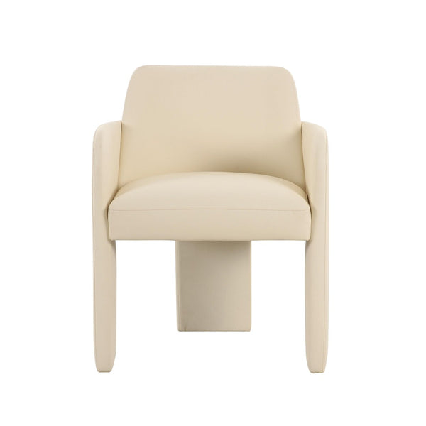 TOV Furniture Leo Performance Vegan Leather Dining Chair - Luxurious, Easy-Clean Seating with Retro Flair & Durability Cream TOV-D68992